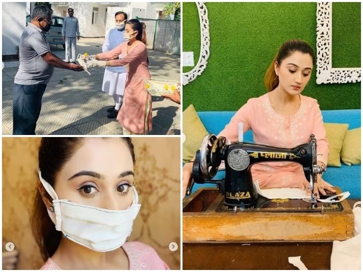 मास्क की किल्लत को ऐसे दूर कर रही है केंद्रीय मंत्री की बेटी, घर पर अपने हाथों से सिल रही है मास्क