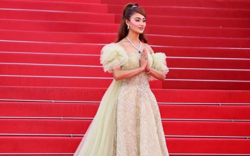 Arushi Nishank promotes circular fashion on Cannes Red Carpet